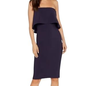 Likely Off The Shoulder Navy Blue Bodycon Dress